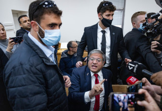 איתמר בן גביר בבית המשפט בדיון על קידום רינת סבן (צילום: יונתן זינדל פלאש 90)