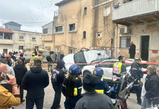 זירת נפילה בכפר קאסם (צילום: תיעוד מבצעי מד"א)