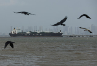 ספינת מכולות במצר הורמוז (צילום: רויטרס)