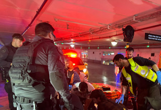 מזירת האירוע במקלט (צילום: תיעוד מבצעי מד"א)