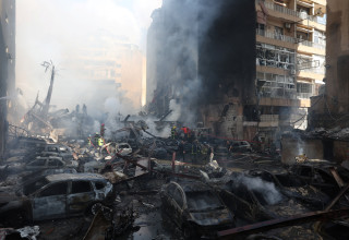 נזק בביירות מתקיפות צה"ל (צילום: רויטרס)