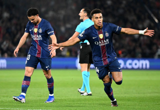 דזירה דואה שחקן פריז סן ז'רמן חוגג מול ליברפול (צילום: GettyImages)