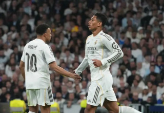 בלינגהאם ואמבפה. יחד בהרכב (צילום: אימג'בנק  GettyImages, Masashi Hara)