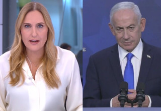 בנימין נתניהו, קרן מרציאנו (צילום: לע"מ,צילום מסך קשת 12)