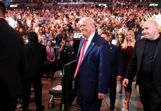 טראמפ באירוע UFC במיאמי (צילום: רויטרס)