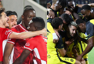 שחקני בית"ר ירושלים והפועל באר שבע (צילום: דני מרון וקובי אליהו)