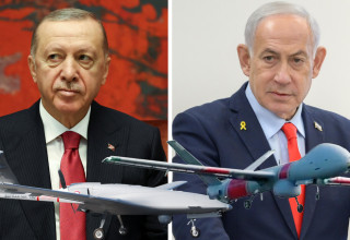 נתניהו, ארדואן, הרמס 1200, באירקטאר TB2 (צילום: רויטרס,אלביט מערכות,wikipedia,מעיין טואף/לע״מ)