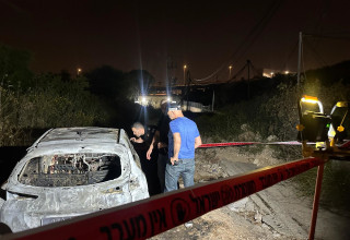 הזירה בכפר קאסם (צילום: דוברות המשטרה)