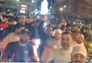 הפגנת תמיכה בטריפולי בעד המגעים מול ישראל  (צילום: שימוש לפי סעיף 27א')