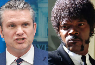 פיט הגסת', סמואל ל' ג'קסון בסרט "ספרות זולה" (צילום: באדיבות יס, גטי אימג'ז)