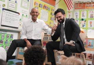 זוהרן ממדאני וברק אובמה (צילום: צילום מסך רשת X)