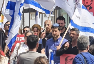 תיעוד מההפגנה של תושבי קריית שמונה (צילום: פרטי)