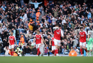 שחקני ארסנל מאוכזבים (צילום: Michael Regan)