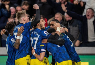 גרינווד, מקטומיניי ואלכס טלס חוגגים במדי יונייטד (צילום: Getty images)