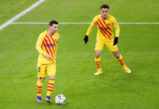 מסי ודסט בימיהם המשותפים בברצלונה (צילום: GettyImages, David S. Bustamante/Soccrates)