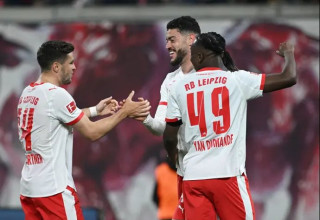 בלי בעיות. לייפציג חוגגת (צילום: רויטרס)