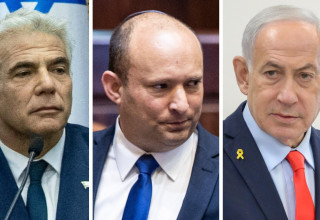 בנימין נתניהו, נפתלי בנט, יאיר לפיד (צילום: יונתן זינדל פלאש 90,מעיין טואף/לע״מ)