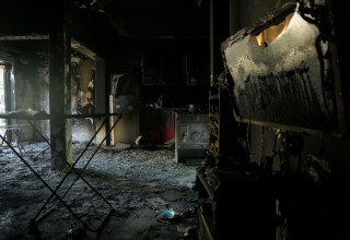 בית שרוף בקיבוץ חולית לאחר טבח ה-7 באוקטובר (צילום:  אריק מרמור פלאש 90)