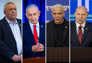 נפתלי בנט, יאיר לפיד,בנימין נתניהו,גדי איזנקוט (צילום: פלאש 90)