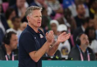 סטיב קר מאמן נבחרת ארצות הברית בכדורסל, פריז 2024 (צילום: GettyImages)