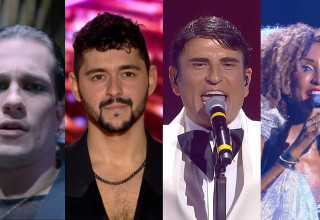 נועם בתן ונציגי האירוויזיון של סרביה, סן מרינו ואיטליה (צילום: קשת 12, צילום מסך יוטיוב)