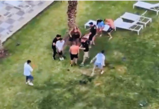 הקטטה בבית-המלון בטבריה (צילום: תמונה לפי סעיף 27א' לחוק זכויות יוצרים)