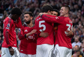 שחקני מנצ'סטר יונייטד חוגגים (צילום: Visionhaus)