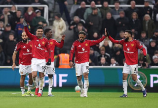 שחקני מנצ'סטר יונייטד חוגגים (צילום: Getty images)