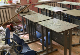 הרס רב בבית הספר היהודי באודסה, אוקראינה (צילום: יח"ץ הקהילה היהודית באוקראינה)