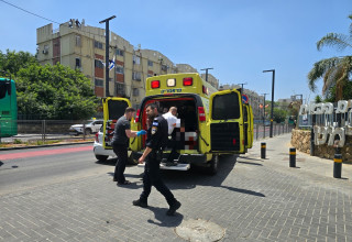 זירת האירוע בלוד (צילום: תיעוד מבצעי מד"א)