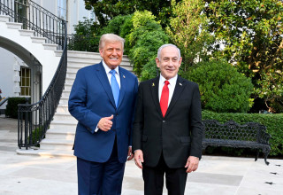 בנימין נתניהו ודונלד טראמפ בבית הלבן (צילום: אבי אוחיון, פלאש 90)