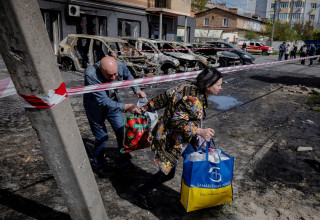 מתקפת טילים וכטב''מים רוסית על אוקראינה (צילום: רויטרס)