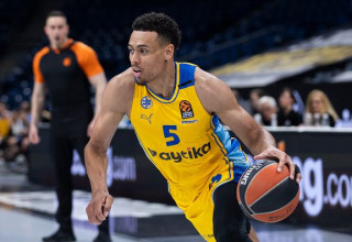 ווייד בולדווין במדי מכבי תל אביב. 2024 (צילום: gettyimages)