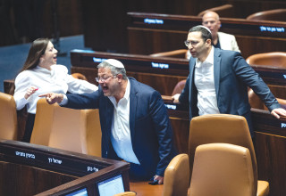 עימות במליאת הכנסת 2025: יצחק ווסרלאוף, איתמר בן גביר, טלי גוטליב (צילום: יונתן זינדל, פלאש 90)