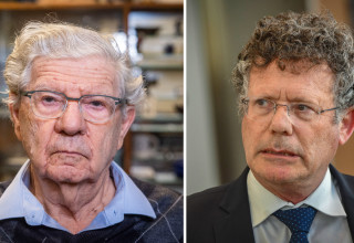 יצחק עמית, אהרן ברק (צילום: אבשלום ששוני,חיים גולדברג, פלאש 90)