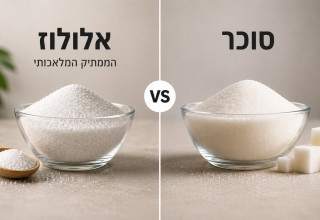 סוכר מול אלולוז (צילום: AI)