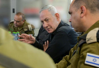 נתניהו בגבול הצפון  (צילום:  מעיין טואף, לע"מ)