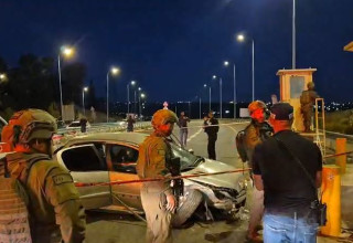 זירת פיגוע הדריסה בצומת הגוש, חטיבת עציון (צילום: צילום מסך,TPS)