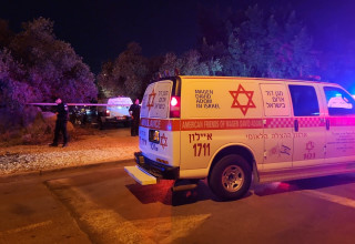 זירת החשד לרצח ברמלה, ניידת מד"א (צילום: תיעוד מבצעי מד"א)