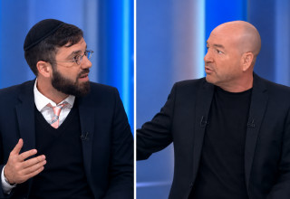 עימות בין אייל ברקוביץ' לדולב דוידוביץ' ב"מוריה ברקו" ברשת 13 (צילום: צילום מסך, יוטיוב)