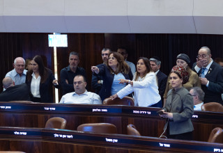 ח"כ מהקואליציה בעת ההצבעה למבקר המדינה בכנסת (צילום: אורן בן חקון)