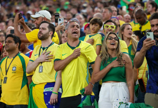 אוהדי נבחרת ברזיל (צילום: GettyImages, Al Bello)