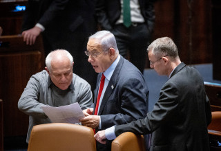 בנימין נתניהו, חיים כץ (צילום: יונתן זינדל, פלאש 90)