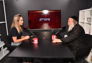 הרב אברהם מרדכי גוטליב, מיקי לוין (צילום: אבשלום ששוני)