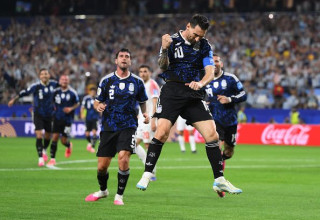 ליאו מסי חוגג עוד שער במונדיאל (צילום: David Ramos/Getty Images)