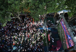 מתחם צפייה, סן פדרו סקוור (צילום: Emilee Chinn/Getty Images)