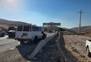כוחות הביטחון בפתח הכפר מוחמאס בבנימין (צילום: TPS)