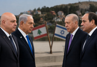 ארדואן וא-סיסי, נתניהו ועאון. ההסכם בלבנון (צילום: רויטרס)