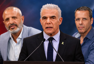 רונן צור. יאיר לפיד. גיא בוסי (צילום: אבשלום ששוני)
