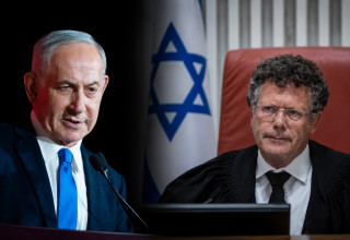 יצחק עמית ובנימין  נתניהו (צילום: חיים גולדברג פלאש 90)